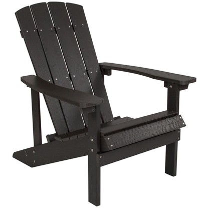 Picture of Charlestown Commercial All-Weather Poly Resin Wood Adirondack Black Chair