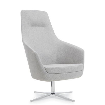 Picture of Drift 8038 High Back Lounge Chair w/ Chrome Swivel Base