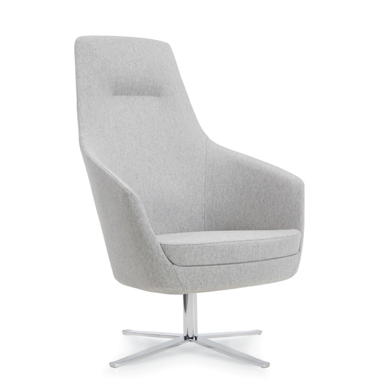 Picture of Drift 8038 High Back Lounge Chair w/ Chrome Swivel Base