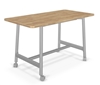 Picture of AKT 60"w x 36"h Butcher Block Table/Desk w/ Round Legs