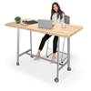 Picture of AKT 72"w x 42"h Butcher Block Table/Desk w/ Round Legs