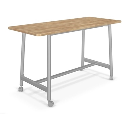 Picture of AKT 72"w x 42"h Butcher Block Table/Desk w/ Round Legs