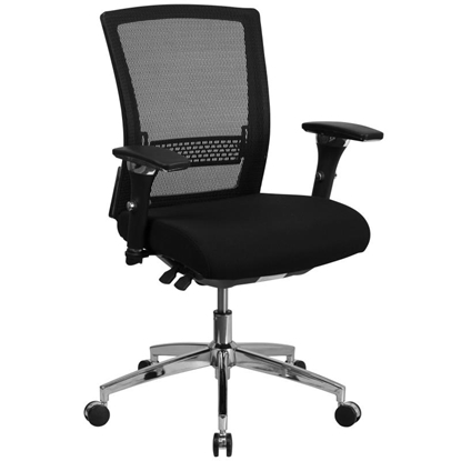Picture of HERCULES Series GO-WY-85 24/7 Intensive Use Black Mesh Multifunction Ergonomic Office Chair with Seat Slider