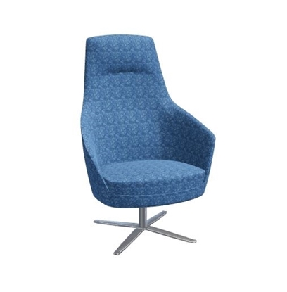 Picture of Drift 8038 High Back Patterned Vinyl Lounge Chair with Chrome Swivel Base