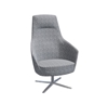 Picture of Drift 8038 High Back Patterned Vinyl Lounge Chair with Chrome Swivel Base