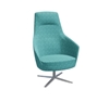 Picture of Drift 8038 High Back Patterned Vinyl Lounge Chair with Chrome Swivel Base