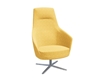 Picture of Drift 8038 High Back Patterned Vinyl Lounge Chair with Chrome Swivel Base