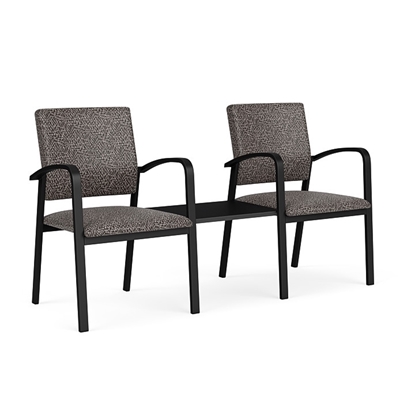 Picture of Lesro NP2201 Newport Vinyl Upholstered 2 Chairs with Connecting Center Table