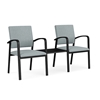 Picture of Lesro NP2201 Newport Vinyl Upholstered 2 Chairs with Connecting Center Table