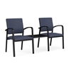 Picture of Lesro NP2201 Newport Vinyl Upholstered 2 Chairs with Connecting Center Table