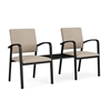 Picture of Lesro NP2201 Newport Vinyl Upholstered 2 Chairs with Connecting Center Table