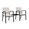 Picture of Lesro NP2201 Newport Vinyl Upholstered 2 Chairs with Connecting Center Table