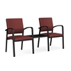 Picture of Lesro NP2201 Newport Vinyl Upholstered 2 Chairs with Connecting Center Table