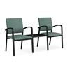 Picture of Lesro NP2201 Newport Vinyl Upholstered 2 Chairs with Connecting Center Table