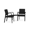 Picture of Lesro NP2301 Newport Vinyl Upholstered 2 Chairs with Connecting Corner Table