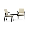 Picture of Lesro NP2301 Newport Vinyl Upholstered 2 Chairs with Connecting Corner Table