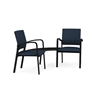 Picture of Lesro NP2301 Newport Vinyl Upholstered 2 Chairs with Connecting Corner Table
