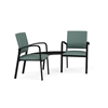 Picture of Lesro NP2301 Newport Vinyl Upholstered 2 Chairs with Connecting Corner Table