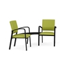 Picture of Lesro NP2301 Newport Vinyl Upholstered 2 Chairs with Connecting Corner Table