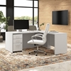Picture of Bush Business Furniture HHD001WH 72W x 30D Breakfront Desk with 42W Return and 3 Drawer Mobile File