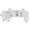 Picture of Bush Business Furniture HHD001WH 72W x 30D Breakfront Desk with 42W Return and 3 Drawer Mobile File