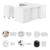 Picture of Bush Business Furniture HHD001WH 72W x 30D Breakfront Desk with 42W Return and 3 Drawer Mobile File