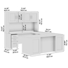 Picture of Bush Business Furniture HHD003WH 72W x 30D Breakfront Desk U Station, Hutch and 3 Drawer Mobile File