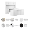 Picture of Bush Business Furniture HHD003WH 72W x 30D Breakfront Desk U Station, Hutch and 3 Drawer Mobile File
