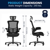 Picture of Kelista BL-X-5H-GG Mesh Office Chair with Flip-Up Arms and Adjustable Headrest