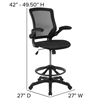 Picture of Kale BL-ZP-8805D Mid-Back Mesh Drafting Chair with Flip-Up Arms