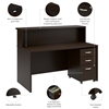 Picture of Arrive ARV002 60W x 30D Reception Desk with Shelf and Mobile File Cabinet