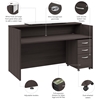Picture of Arrive ARV008 72W x 30D Reception Desk with Counter and Mobile File Cabinet