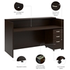 Picture of Arrive ARV005 72W x 30D Reception Desk with Shelf and Mobile File Cabinet