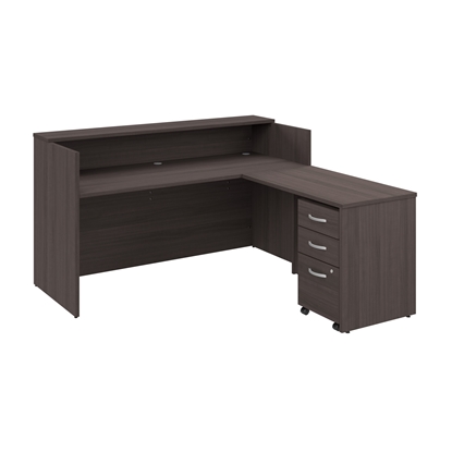 Picture of Arrive ARV007 72W x 72D L Shaped Reception Desk with Shelf and Mobile File Cabinet