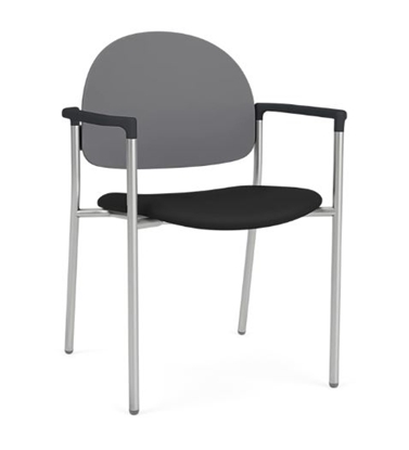 Picture of Lesro CX1141 Chat Guest Chair with Upholstered Seat and Poly Back