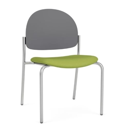 Picture of Lesro CX1142 Chat Armless Guest Chair with Upholstered Seat and Poly Back
