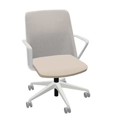 Picture of Global 8459 Prefer Mesh Back Chair with Alabaster Frame & Base