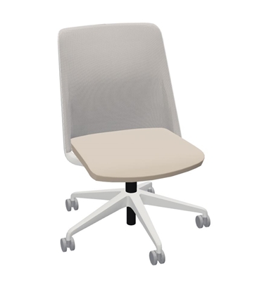 Picture of Global 8459NA Prefer Mesh Back Chair with No Arms, Alabaster Frame, & Alabaster Base