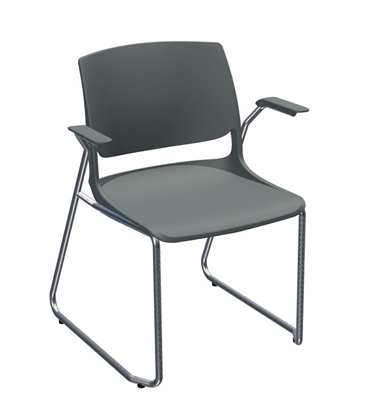 Picture of Global Rebound R6APP Sled Base Stacking Armchair with Chrome Frame