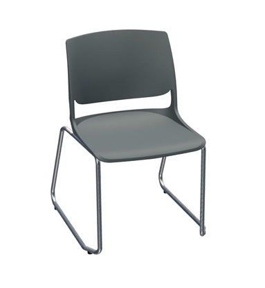 Picture of Global Rebound R6NPP Sled Base Stacking Armless Chair with Chrome Frame