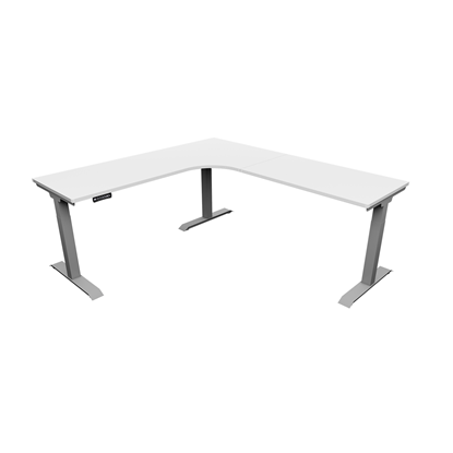 Picture of i5 iRize I6060 Height Adjustable L-Shaped Desk with Silver Base