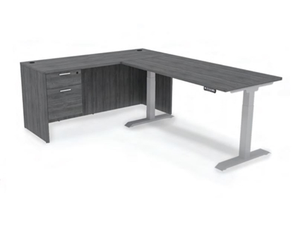 Picture of i5 iRize D3066P-3/IS3060 L-Shaped Desk with Height Adjustable Return