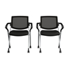 Picture of BBF Envision CH4001 Mesh Back Folding Chairs with Arms - Set of 2 in Black Mesh