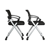 Picture of BBF Envision CH4001 Mesh Back Folding Chairs with Arms - Set of 2 in Black Mesh