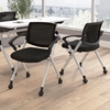 Picture of BBF Envision CH4001 Mesh Back Folding Chairs with Arms - Set of 2 in Black Mesh
