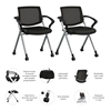 Picture of BBF Envision CH4001 Mesh Back Folding Chairs with Arms - Set of 2 in Black Mesh