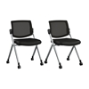 Picture of BBF Envision CH4002 Mesh Back Folding Chairs - Set of 2 in Black Mesh
