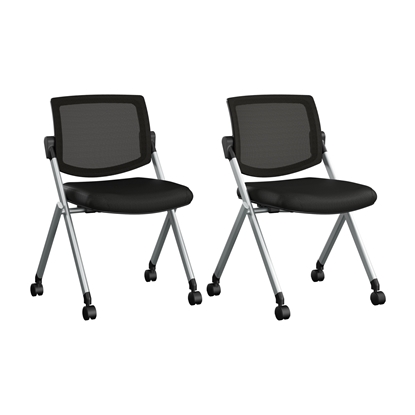 Picture of BBF Envision CH4002 Mesh Back Folding Chairs - Set of 2 in Black Mesh