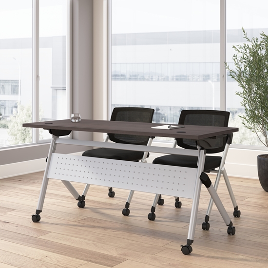 Picture of BBF Envision NVS003 60W Folding Training Table and 2 Folding Chairs