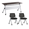 Picture of BBF Envision NVS007 60W Folding Training Table with Powered Grommets and 2 Chairs